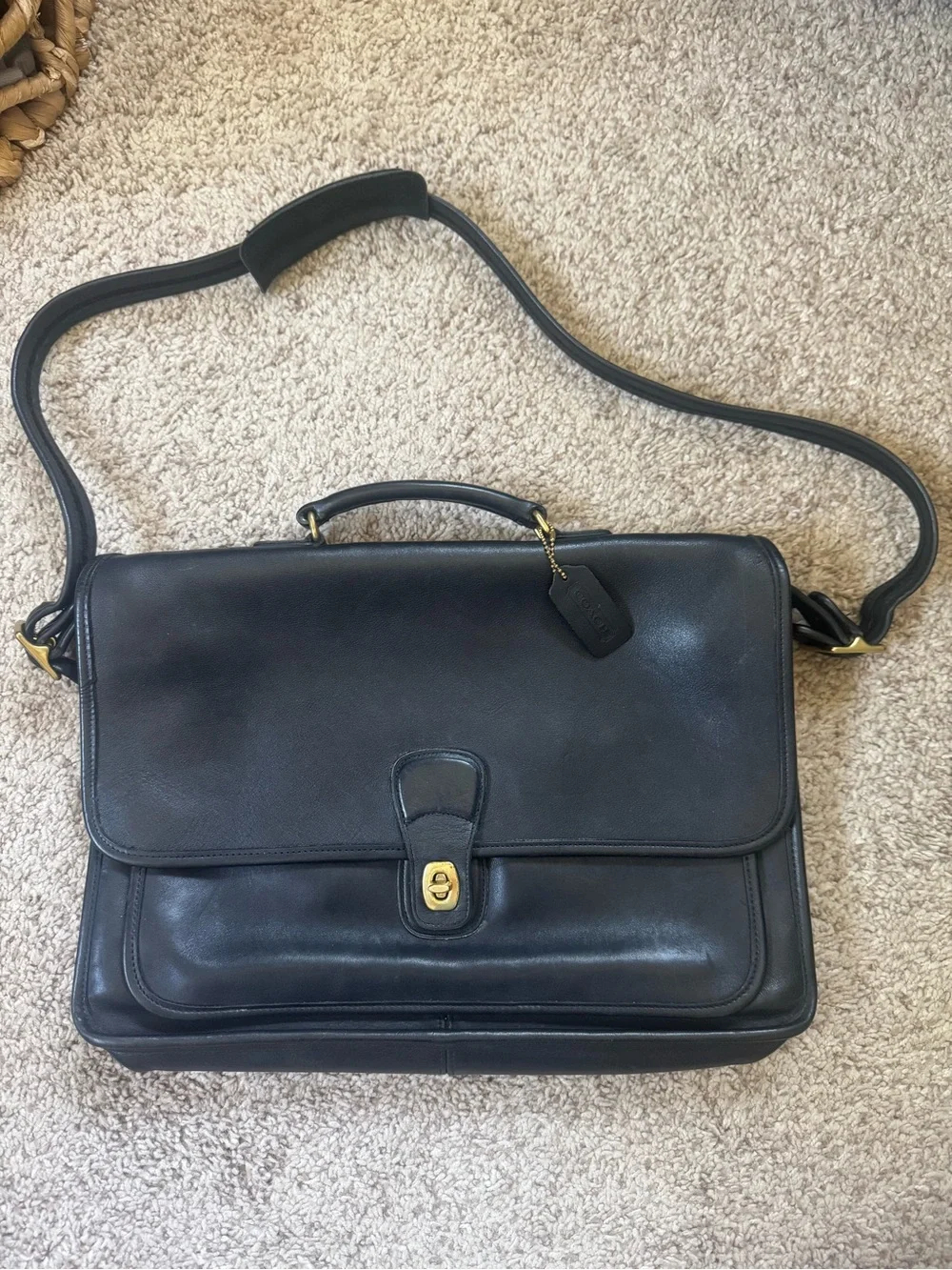 Vintage Coach Black Leather Metropolitan Briefcase ft. in Devil Wears Prada 2